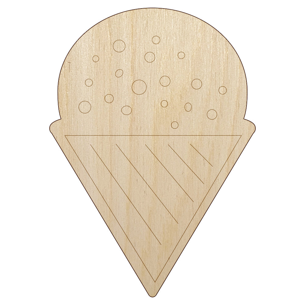 Snow Cone Shaved Ice Unfinished Wood Shape Piece Cutout for DIY Craft Projects
