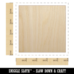 Square Solid Unfinished Wood Shape Piece Cutout for DIY Craft Projects