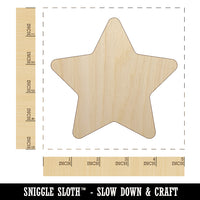 Star Curved Points Unfinished Wood Shape Piece Cutout for DIY Craft Projects
