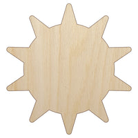 Sun Solid Unfinished Wood Shape Piece Cutout for DIY Craft Projects