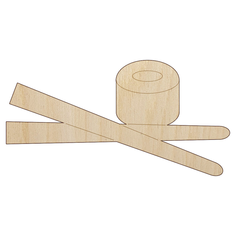 Sushi with Chopsticks Unfinished Wood Shape Piece Cutout for DIY Craft Projects