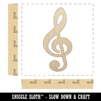Treble Clef Music Unfinished Wood Shape Piece Cutout for DIY Craft Projects