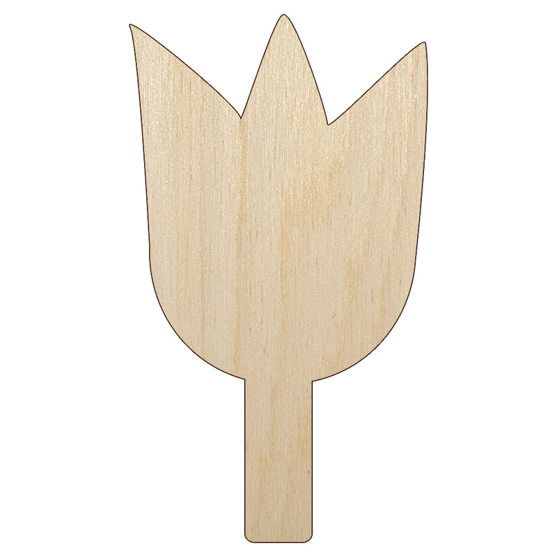 Tulip Flower Solid Unfinished Wood Shape Piece Cutout for DIY Craft Projects
