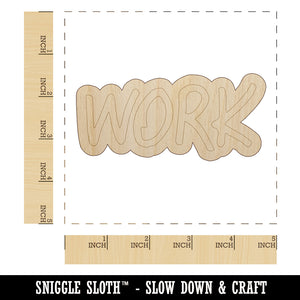 Work Text Unfinished Wood Shape Piece Cutout for DIY Craft Projects