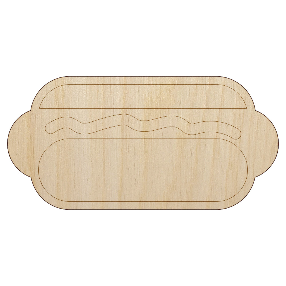 Yummy Hot Dog Unfinished Wood Shape Piece Cutout for DIY Craft Projects