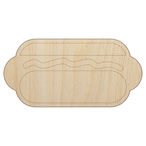 Yummy Hot Dog Unfinished Wood Shape Piece Cutout for DIY Craft Projects