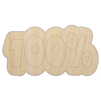 100 Percent Fun Text Unfinished Wood Shape Piece Cutout for DIY Craft Projects
