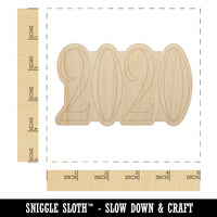 2020 Old Timey Font Unfinished Wood Shape Piece Cutout for DIY Craft Projects