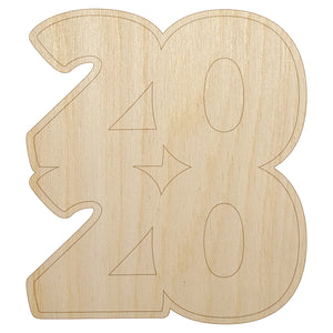 2020 Stacked Graduation Unfinished Wood Shape Piece Cutout for DIY Craft Projects