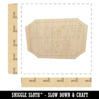 Admit One Movie Theater Ticket Unfinished Wood Shape Piece Cutout for DIY Craft Projects
