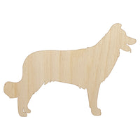 Border Collie Dog Solid Unfinished Wood Shape Piece Cutout for DIY Craft Projects