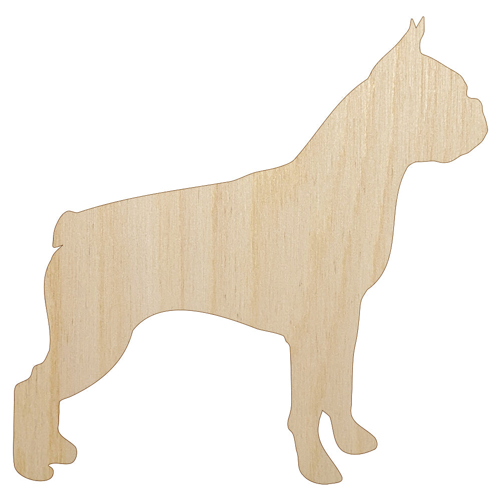 Boston Terrier Dog Solid Unfinished Wood Shape Piece Cutout for DIY Craft Projects