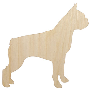 Boston Terrier Dog Solid Unfinished Wood Shape Piece Cutout for DIY Craft Projects