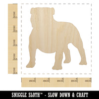 Bulldog English British Dog Solid Unfinished Wood Shape Piece Cutout for DIY Craft Projects