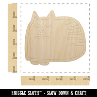 Cat Sleeping Doodle Unfinished Wood Shape Piece Cutout for DIY Craft Projects