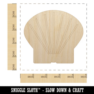 Clam Shell Unfinished Wood Shape Piece Cutout for DIY Craft Projects
