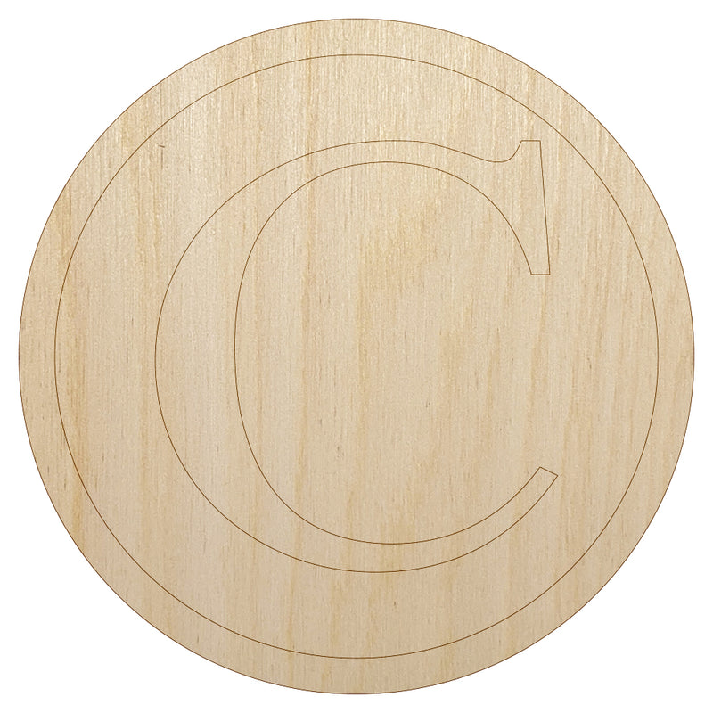 Copyright Symbol Unfinished Wood Shape Piece Cutout for DIY Craft Projects