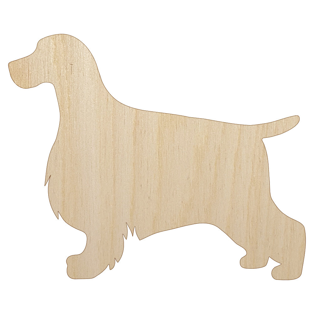 English Cocker Spaniel Dog Solid Unfinished Wood Shape Piece Cutout for DIY Craft Projects