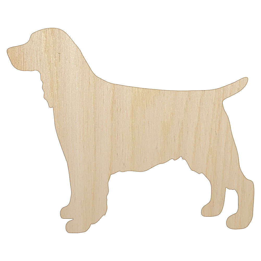 English Springer Spaniel Dog Solid Unfinished Wood Shape Piece Cutout for DIY Craft Projects