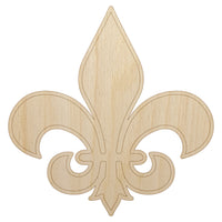 Fleur de Lis Outline Unfinished Wood Shape Piece Cutout for DIY Craft Projects