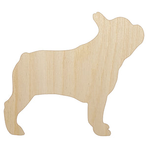 French Bulldog Dog Solid Unfinished Wood Shape Piece Cutout for DIY Craft Projects