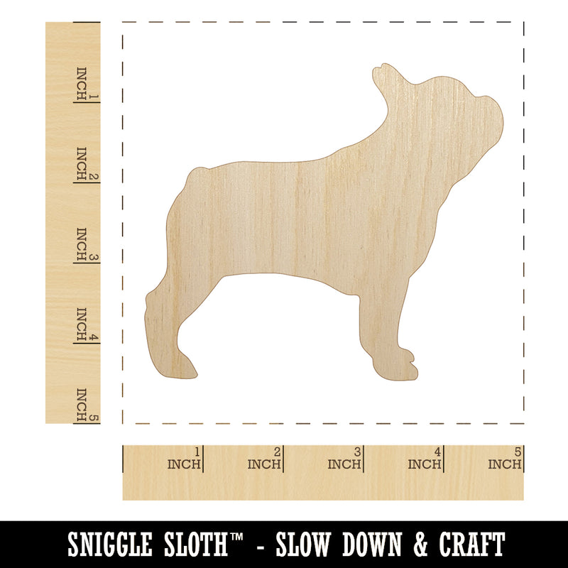 French Bulldog Dog Solid Unfinished Wood Shape Piece Cutout for DIY Craft Projects