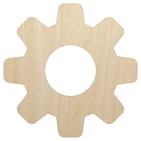 Gear Solid Unfinished Wood Shape Piece Cutout for DIY Craft Projects