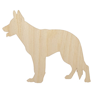 German Shepherd Dog Solid Unfinished Wood Shape Piece Cutout for DIY Craft Projects