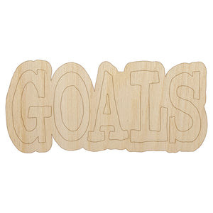 Goals Fun Text Unfinished Wood Shape Piece Cutout for DIY Craft Projects