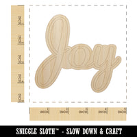 Joy Cursive Text Unfinished Wood Shape Piece Cutout for DIY Craft Projects