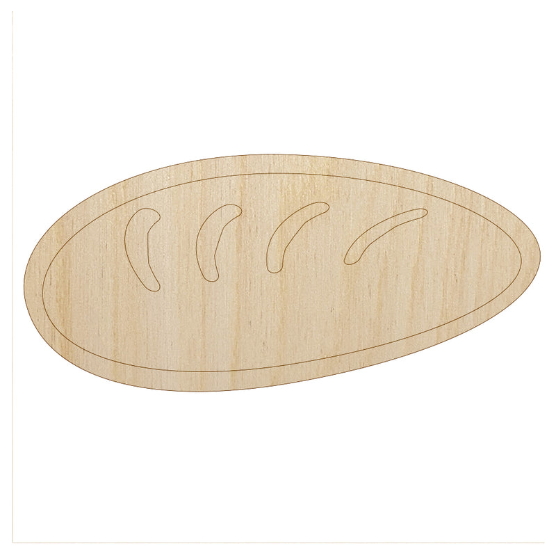 Loaf of Bread Doodle Unfinished Wood Shape Piece Cutout for DIY Craft Projects