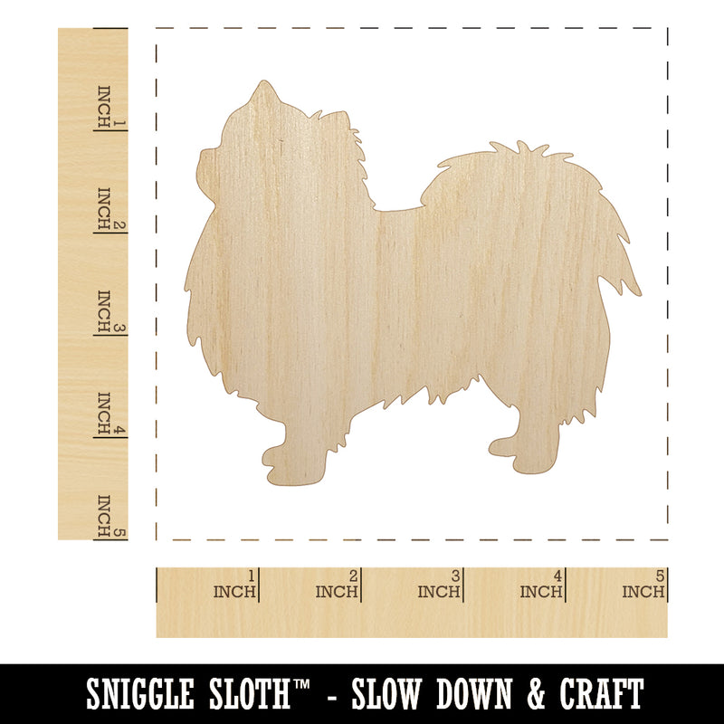 Long Coat Chihuahua Dog Solid Unfinished Wood Shape Piece Cutout for DIY Craft Projects