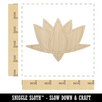 Lotus Flower Outline Unfinished Wood Shape Piece Cutout for DIY Craft Projects