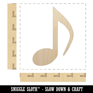 Music Eighth Note Unfinished Wood Shape Piece Cutout for DIY Craft Projects
