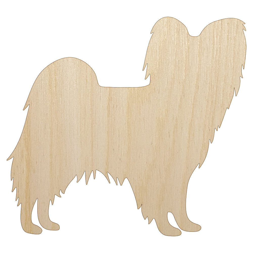 Papillon Continental Toy Spaniel Dog Solid Unfinished Wood Shape Piece Cutout for DIY Craft Projects