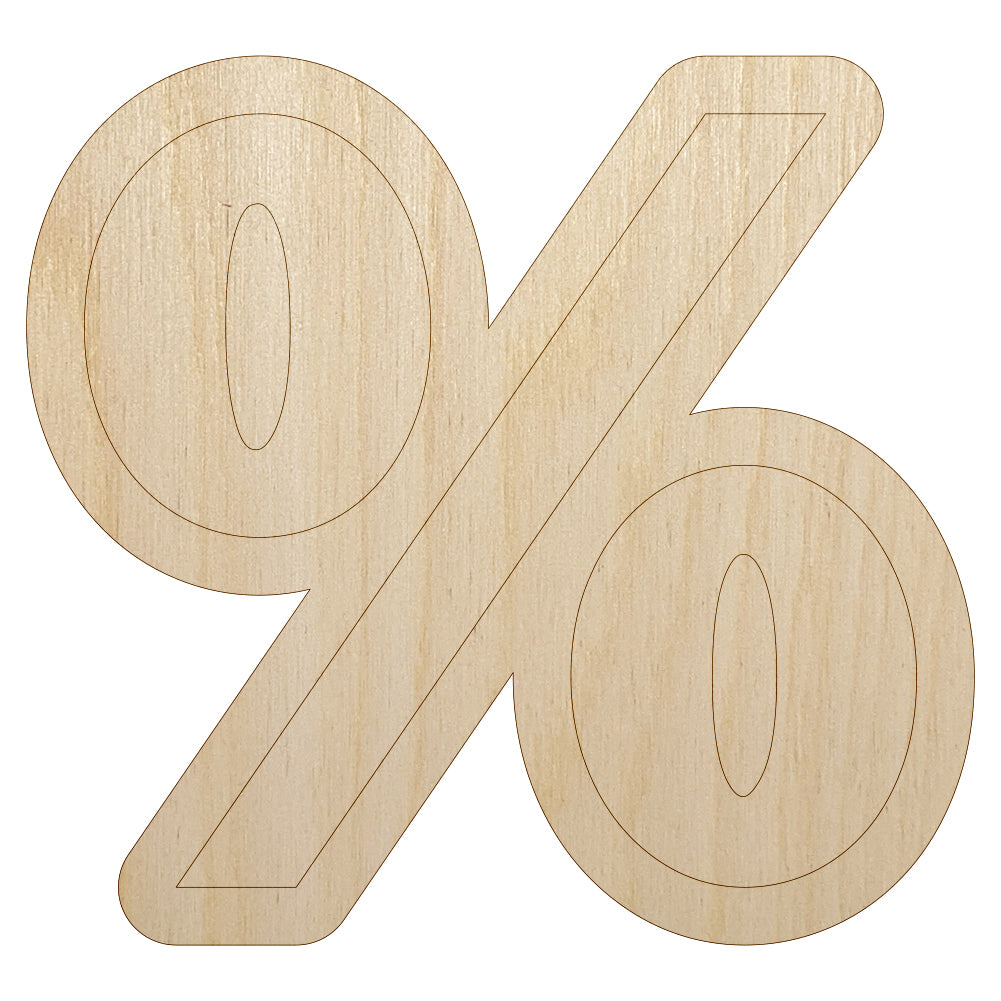 Percent Symbol Unfinished Wood Shape Piece Cutout for DIY Craft Projects