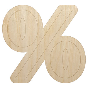 Percent Symbol Unfinished Wood Shape Piece Cutout for DIY Craft Projects