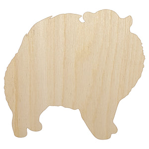 Pomeranian Dog Solid Unfinished Wood Shape Piece Cutout for DIY Craft Projects