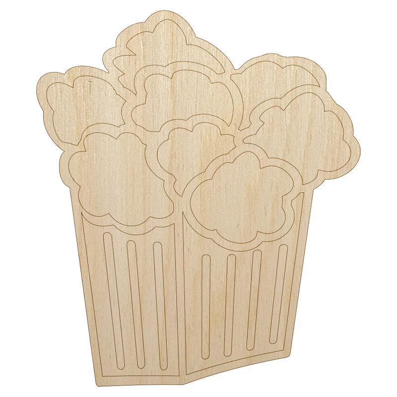 Popcorn Doodle Unfinished Wood Shape Piece Cutout for DIY Craft Projects