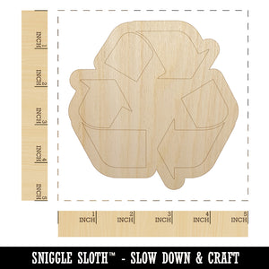 Recycle Symbol Solid Unfinished Wood Shape Piece Cutout for DIY Craft Projects