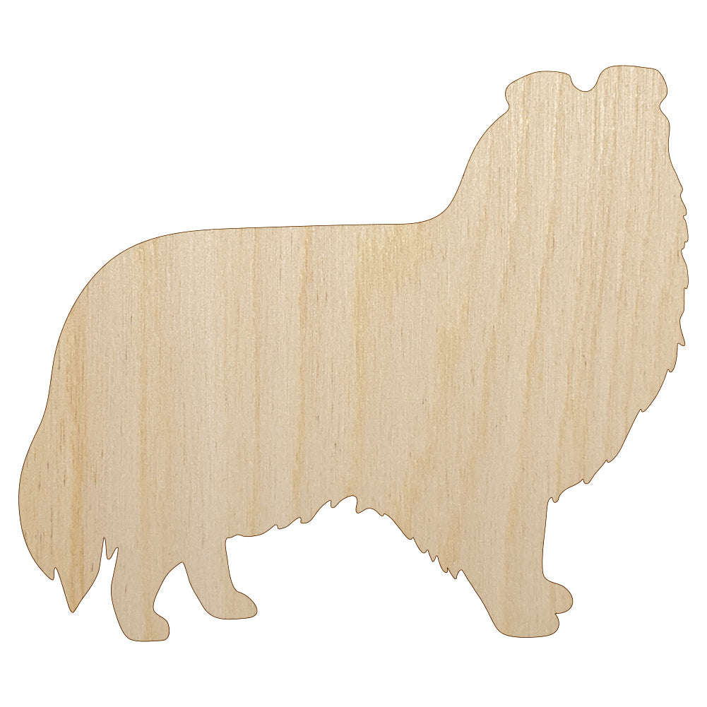 Shetland Sheepdog Sheltie Dog Solid Unfinished Wood Shape Piece Cutout for DIY Craft Projects