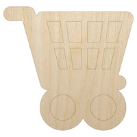 Shopping Cart Unfinished Wood Shape Piece Cutout for DIY Craft Projects