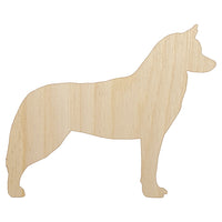 Siberian Husky Dog Solid Unfinished Wood Shape Piece Cutout for DIY Craft Projects