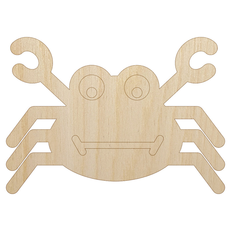 Silly Crab Unfinished Wood Shape Piece Cutout for DIY Craft Projects