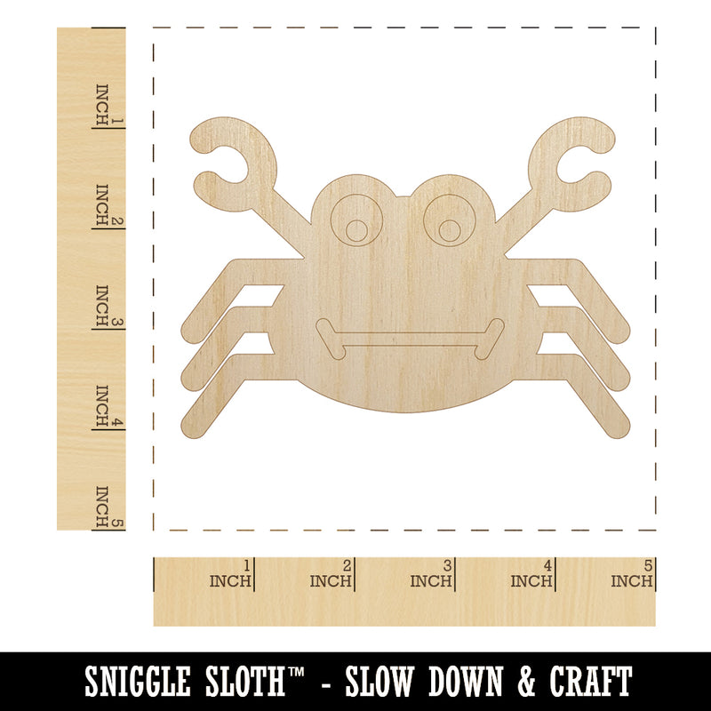 Silly Crab Unfinished Wood Shape Piece Cutout for DIY Craft Projects