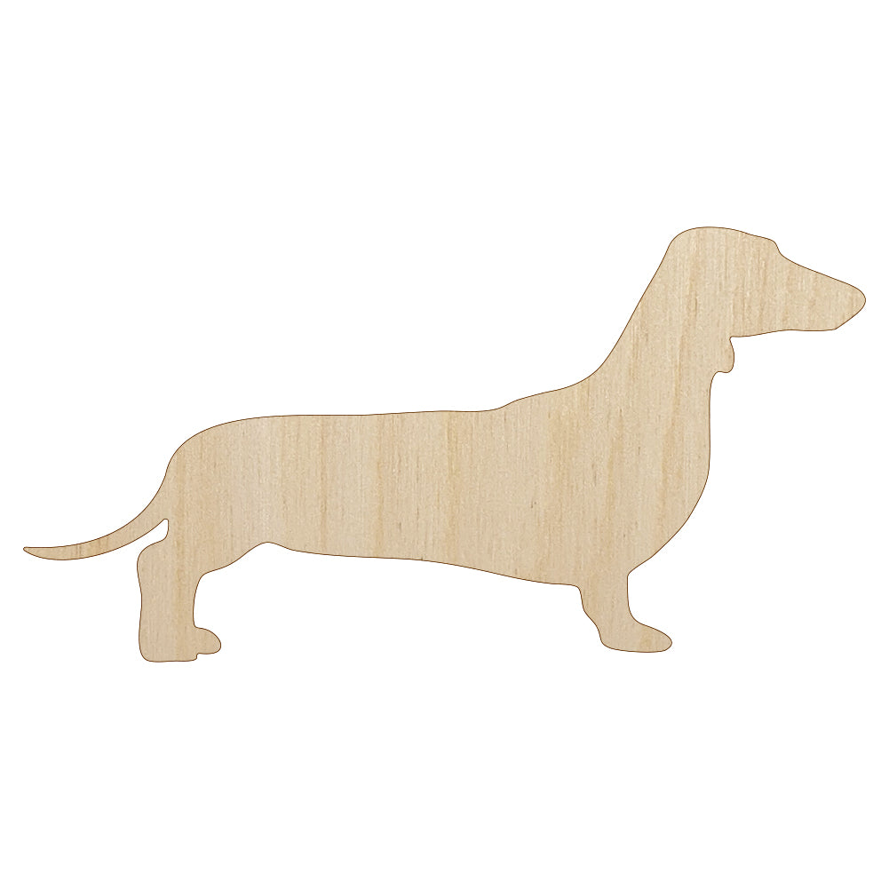 Smooth Haired Dachshund Dog Solid Unfinished Wood Shape Piece Cutout for DIY Craft Projects