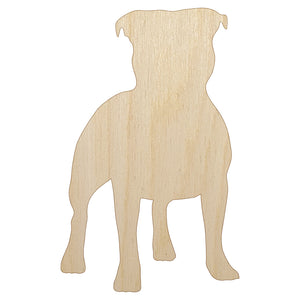 Staffordshire Bull Terrier Dog Solid Unfinished Wood Shape Piece Cutout for DIY Craft Projects