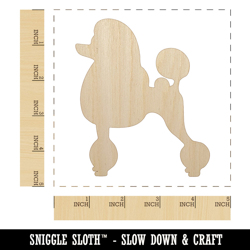 Standard Poodle Dog Solid Unfinished Wood Shape Piece Cutout for DIY Craft Projects