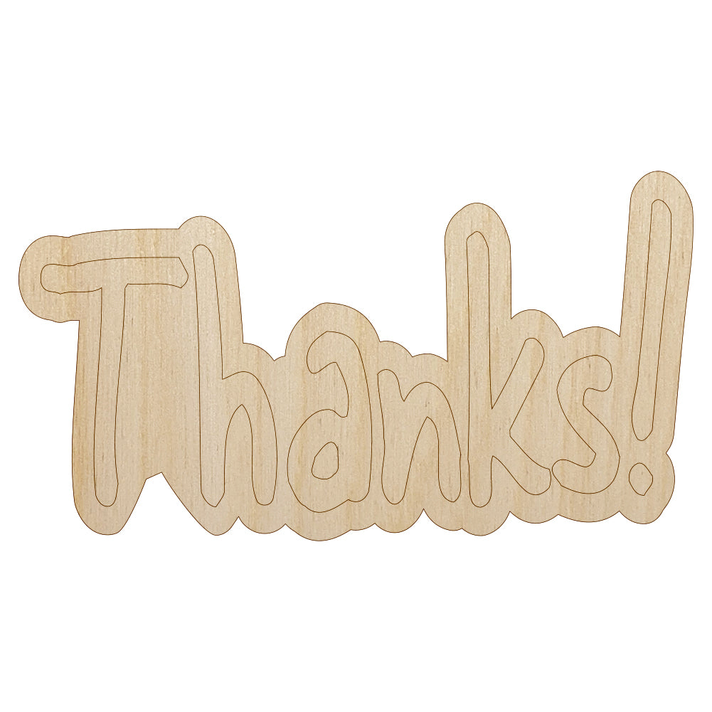 Thanks Fun Text Unfinished Wood Shape Piece Cutout for DIY Craft Projects