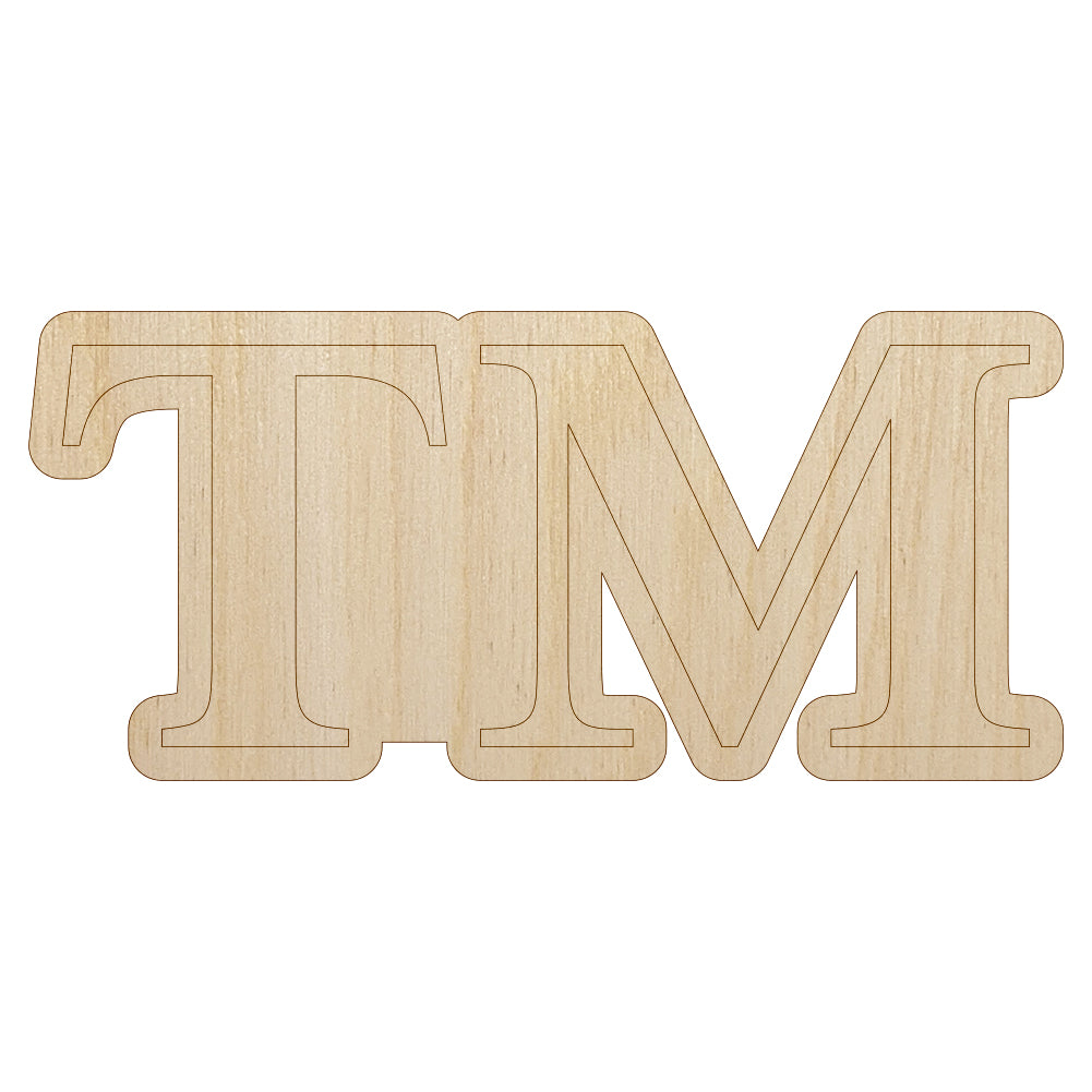 Trademark TM Symbol Unfinished Wood Shape Piece Cutout for DIY Craft Projects